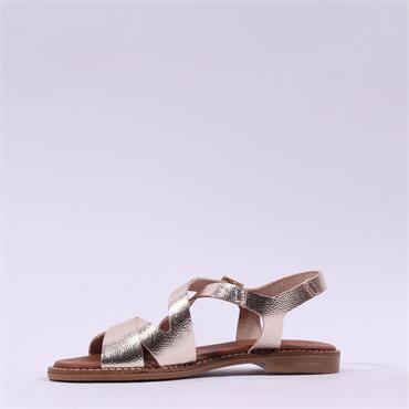 Oh My Sandals Flat Strappy Slingback - Gold Leather